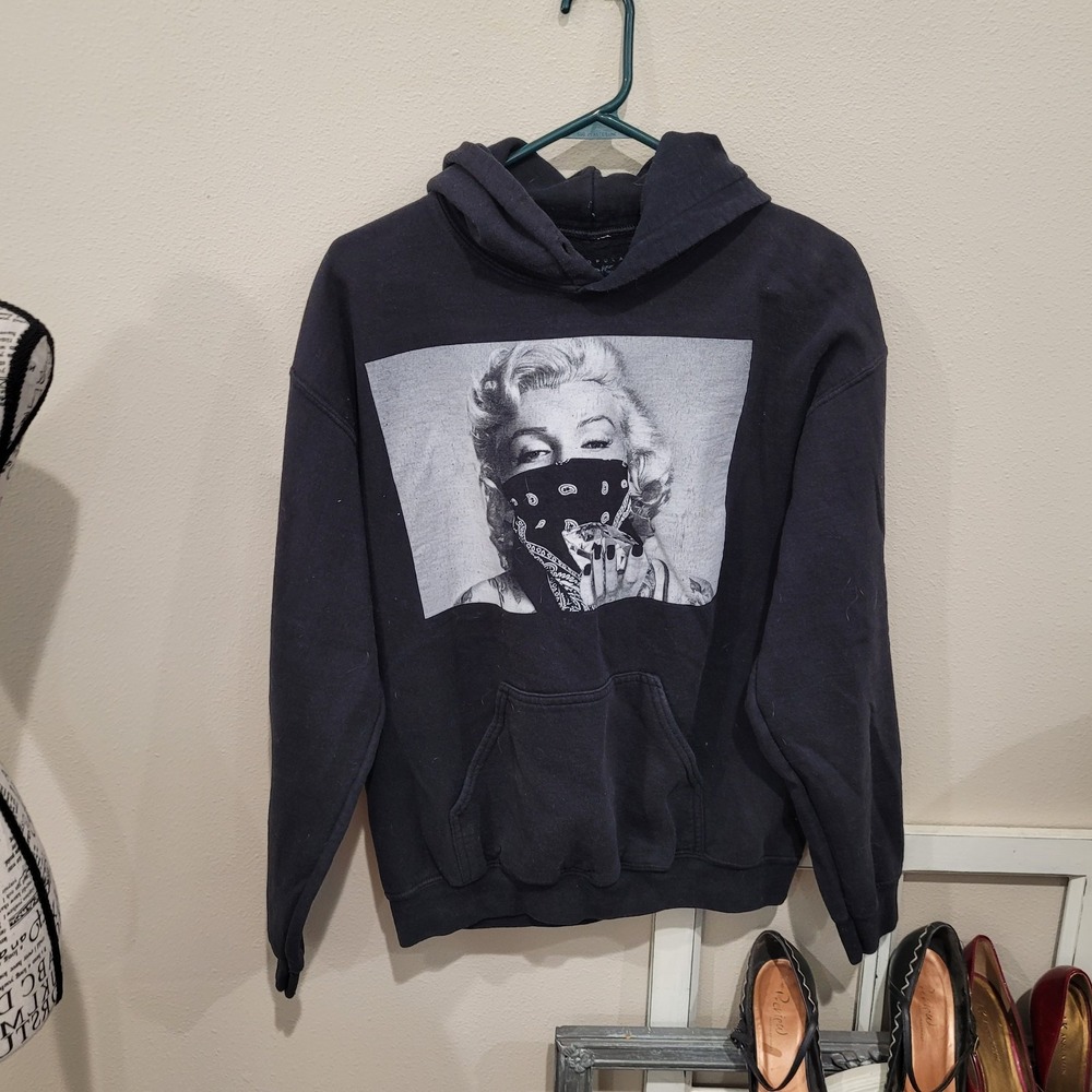 Poison Marilyn Monroe Bandana Graphic Hoodie black Street grunge Adult SZ M